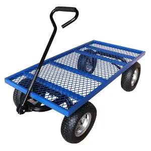 Workhorse Trucks General Purpose Heavy-Duty Platform Truck With A Mesh Base, Puncture-Proof Wheels, Loop Handle, 450kg Capacity