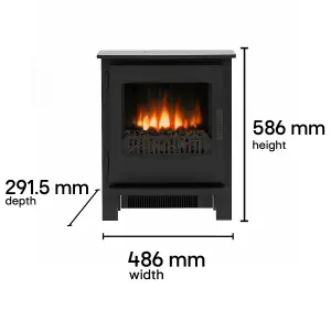 Be Modern Bailey 2kW Matt Electric Stove (H)586mm (W)486mm