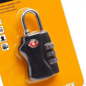 TSA Accepted Luggage Lock Black 3 Combination Travel Suitcase Combination Padlock