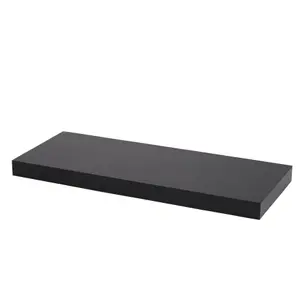 GoodHome Cusko Black Rectangular Floating shelf (L)60cm x (D)23.5cm