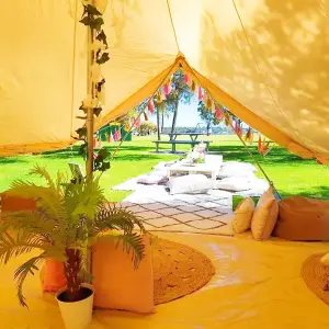 Latourreg Waterproof Sunscreen Family Tent Outdoor Exquisite Camping 5M Cotton Breathable Mongolia Camping Bell Tent Yurt Tent