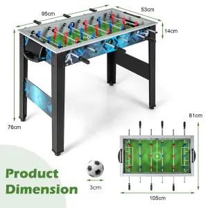 Costway Football Table Freestanding Versatile Football Game Table with 18 Realistic Player