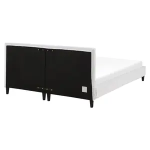 Velvet EU King Size Bed White FITOU