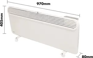 2000W Floor or Wall Mounted Electric Panel Heater - Slimline Silent Energy Efficient Home, Office or Conservatory Radiator