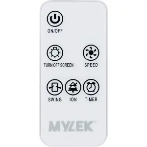 Mylek Tower Fan 48 Inch Cooling Cold Air Stand Fan Remote Control Oscillation and Timer White