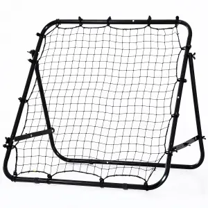 HOMCOM Rebounder Net Kids Adults Football Training Aid Adjustable Black