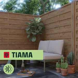 Klikstrom Tiama Contemporary Pressure treated 6ft Brown Wooden Fence panel (W)1.8m (H)1.8m