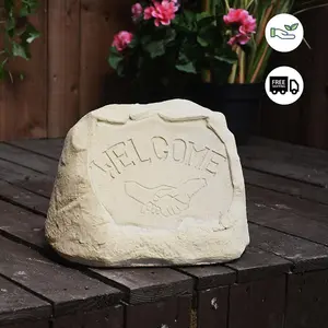 Sandstone Rock 'Welcome' Garden Sign