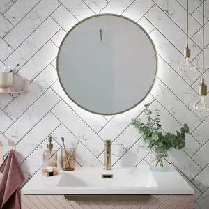 UK Home Living Avalon - PRICE REDUCED -600 LED Round Mirror Brushed Brass