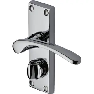 Heritage Door Handle for Privacy Set Sophia Short Design (Set of 2) Polished Chrome