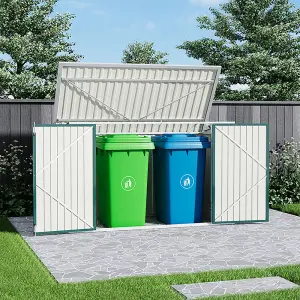 7 x 3ft Outdoor Metal  Garden Storage Shed Pent Tool Shed Bicycle Storage Shed Green