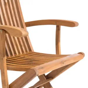 Set of 2 Garden Chairs MAUI Acacia Wood Light Wood