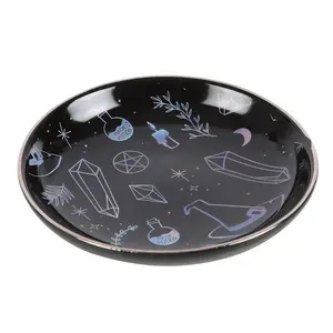 Something Different Crystal Witch Print Trinket Dish Black/Blue (One Size)