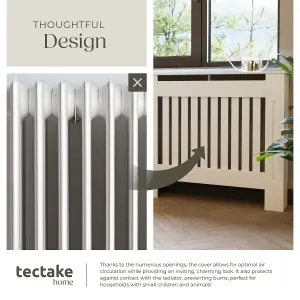 Radiator Cover Vila - with shelf, louvre design, optimal air circulation - white