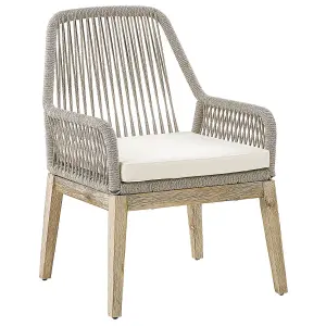 Set of 2 Garden Chairs with Cushions OLBIA Beige