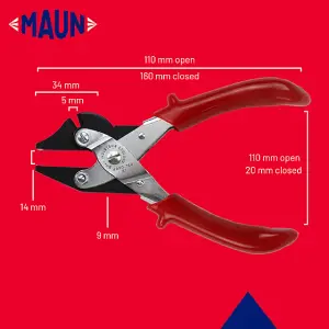 Maun Side Cutter Parallel Plier For Hard Wire Comfort Grips 160 mm