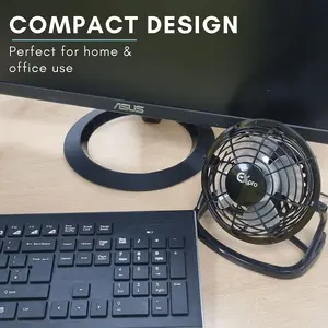 Ex-Pro Mini 4 Inch Ultra Quiet Desktop Cooling USB Fan with Tilting Design