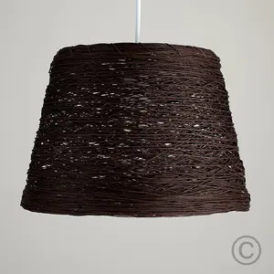 ValueLights Jaap Modern Brown Wicker Rattan Style Ceiling Pendant Light Shade