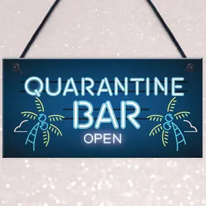 Red Ocean Novelty Quarantine Bar Sign Funny Home Bar Signs Man Cave Gift Decor Plaques