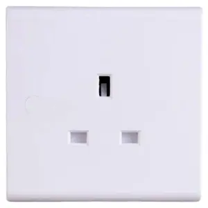 Deta S1206 Slimline Unswitched Socket Outlet 1 Gang/ Single 13 Amp