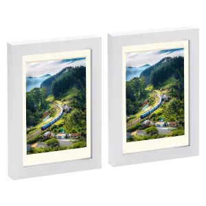 Nicola Spring Photo Frame with 4" x 6" Mount - 5" x 7" - Ivory Mount - Pack of 2