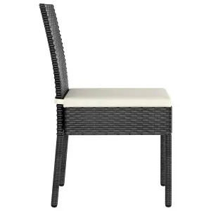 Berkfield Garden Dining Chairs 2 pcs Poly Rattan Black