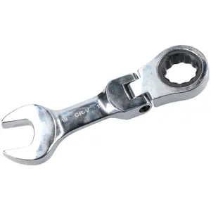 19mm Stubby Metric Flexible Flexi Head Ratchet Combination Spanner 72 Teeth