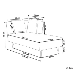 Left Hand Fabric Chaise Lounge White RIOM