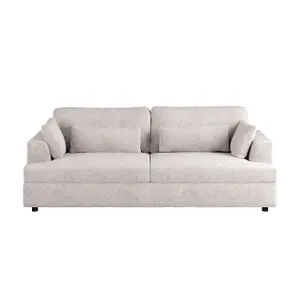 Solace+Co Drew 3 Seater Chenille Sofa - Cream