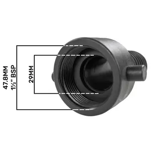 female threaded hosetail for pumps and filters,fits 40mm (1.5") pipe,1.5" bsp thread measures 47.8mm across the thread