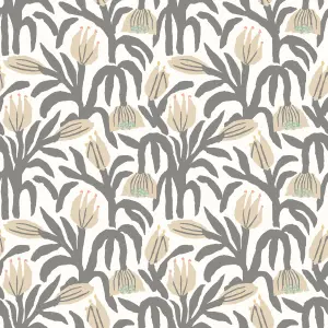 Hoopla Walls Chunky Flower Black & White Smooth Matt Wallpaper