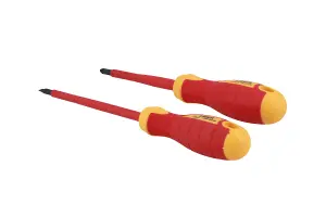 Laser Tools 8388 2pc VDE 1000V Insulated Screwdriver Set PZ2 x 100mm/Flat 5.5 x 125mm