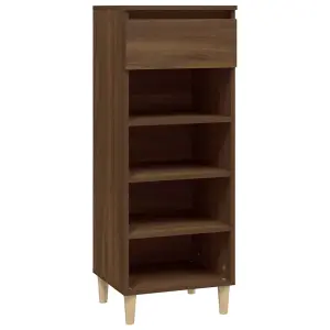 Berkfield Shoe Cabinet Brown Oak 40x36x105 cm Engineered Wood