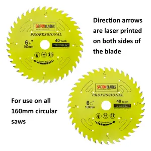 Saxton TCT16040TPRO Professional Range TCT Circular Blade 160mm x 40 Teeth x 20mm bore 16mm ring