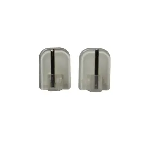 GoodHome Nisis Clear Plastic Modern Curtain pole bracket (Dia)9mm, Set of 2