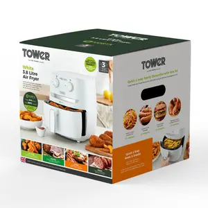 Tower Vortx Air Fryer with Manual Controls, 1500W, 3.8L White