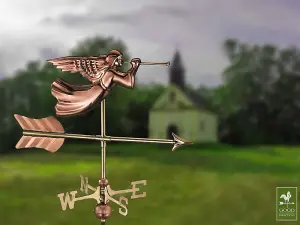 Cottage Angel Copper Weathervane - H60 x W53 x L28 cm