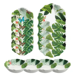 Purely Home Tropical Floral 12 Piece Melamine Dinnerware Set for 4