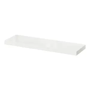 GoodHome Cusko Gloss white Rectangular Floating shelf (L)80cm x (D)23.5cm