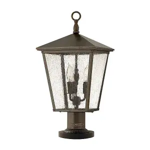 Luminosa Trellis 3 Light Outdoor Pedestal Light Regency Bronze IP44, E14