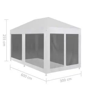 Berkfield Party Tent with 6 Mesh Sidewalls 6x3 m