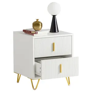 Aldea 2 Drawer Bedside Table White