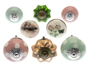 MangoTreeKnobs - Mixed Set of 8 Drawer Knobs Cupboard Knobs Pulls Antique Vintage Style Design (MG-323)