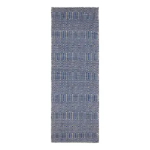 Blue Geometric Handmade Modern Wool Easy To Clean Rug Dining Room Bedroom And Living Room-120cm X 170cm