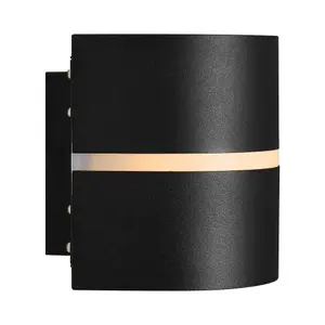 Nordlux Sibelis Outdoor Patio Terrace Garden Wall Light In Black (Height) 12cm