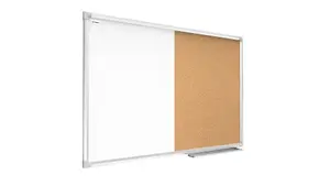 ALLboards COMBO whiteboard dry erase magnetic and cork notice board aluminium frame 90x60 cm