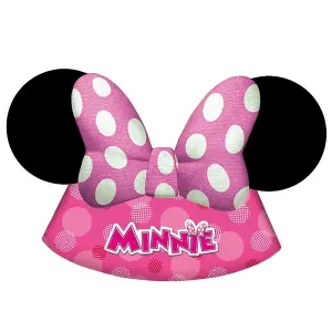 Disney Minnie Mouse Party Hats (Pack of 6) Pink/Black/White (One Size)