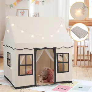 Costway Kids Play Tent Indoor Kids Playhouse with Star Lights Toddler Castle Play Tent