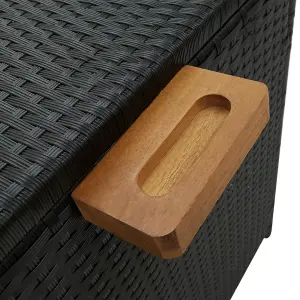 Berkfield Garden Storage Box Black 120x65x61 cm Poly Rattan