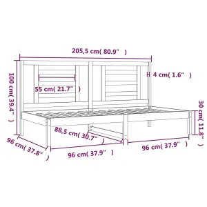 Berkfield Day Bed 90x200 cm Solid Wood Pine